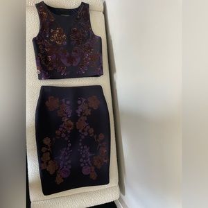 Cynthia Rowley sequin top and skirt set